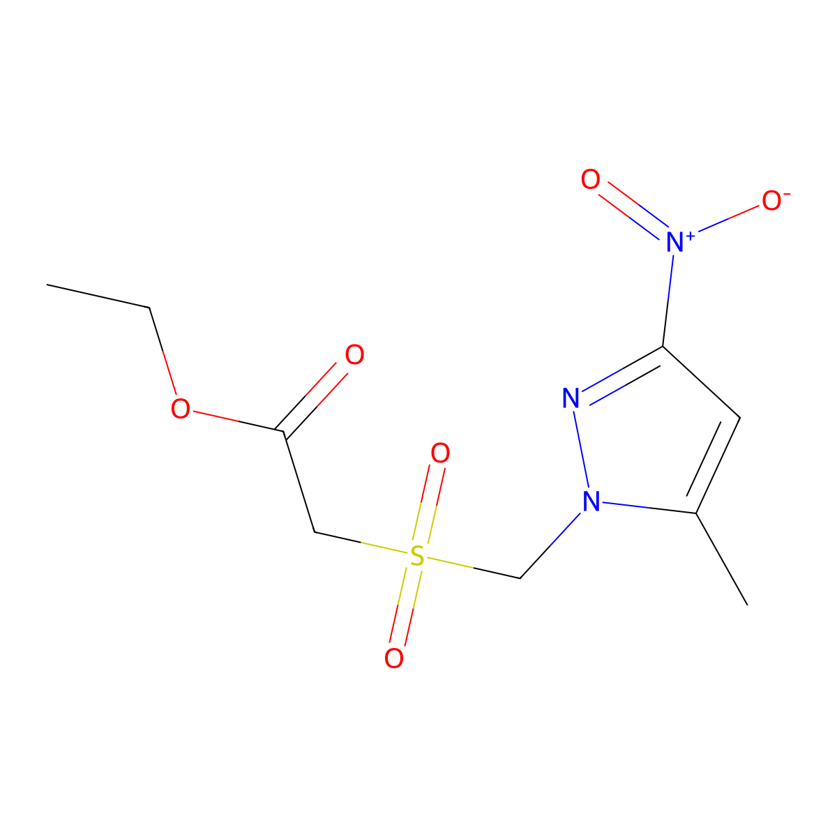 ethyl {[(5-methyl-3-nitro-1H-pyrazol-1-yl)methyl]sulfonyl}acetate molecular structure, CAS 1006951-90-1