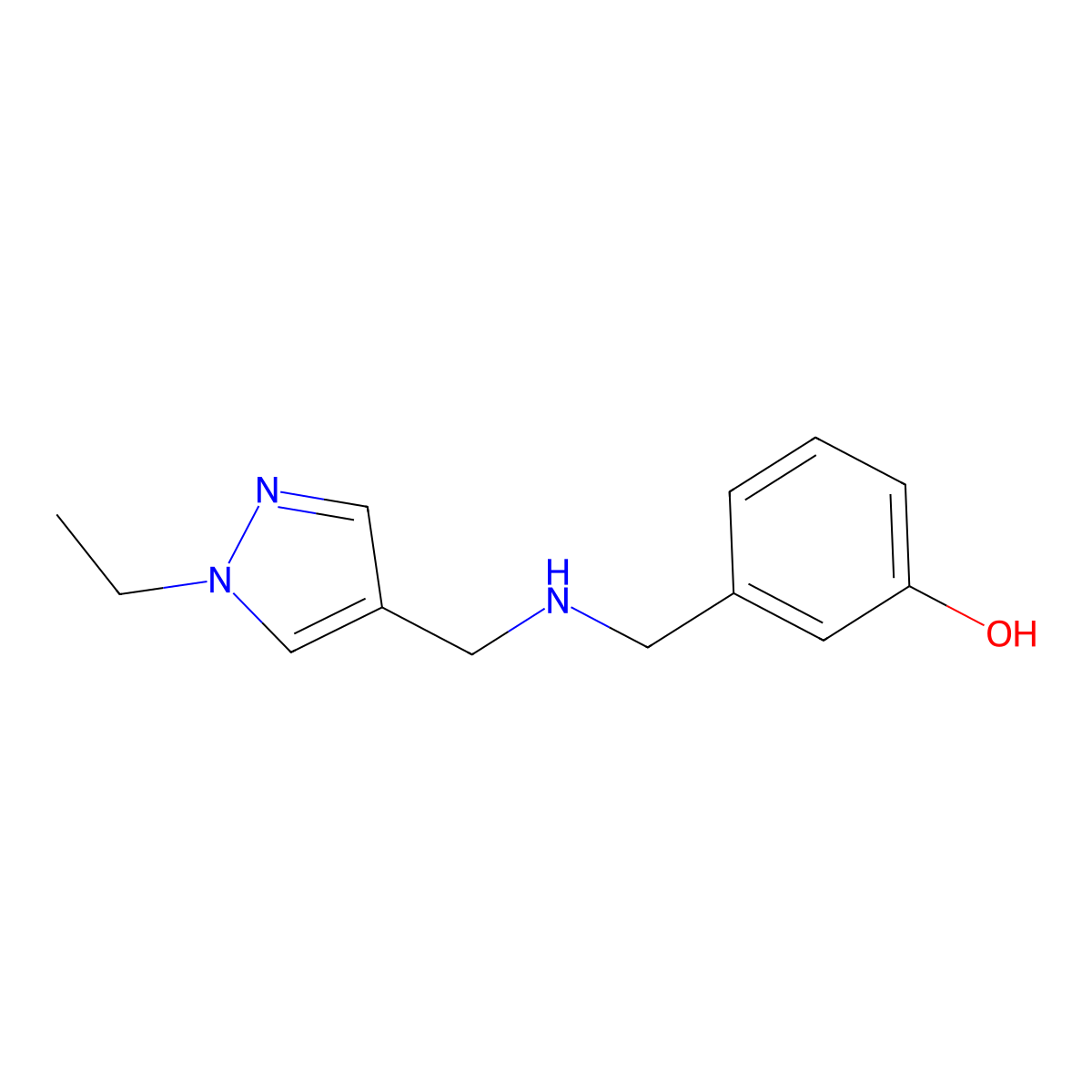 3-({[(1-Ethyl-1H-pyrazol-4-YL)methyl]amino}methyl)phenol molecular structure, CAS 1006952-16-4