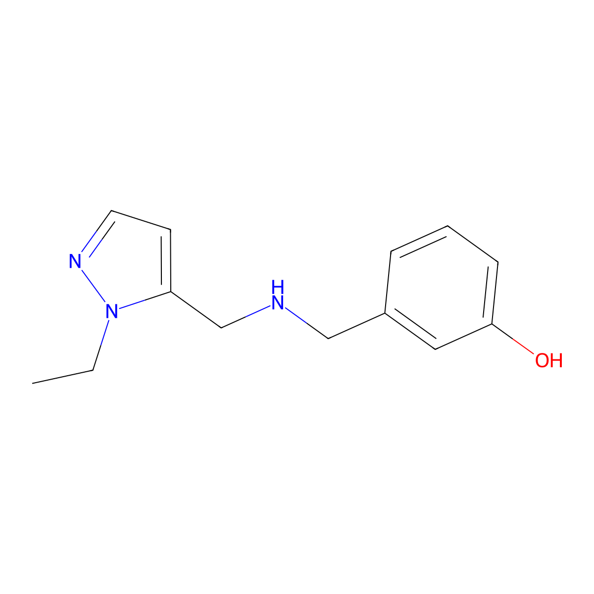 3-({[(1-Ethyl-1H-pyrazol-5-YL)methyl]amino}methyl)phenol molecular structure, CAS 1006952-24-4