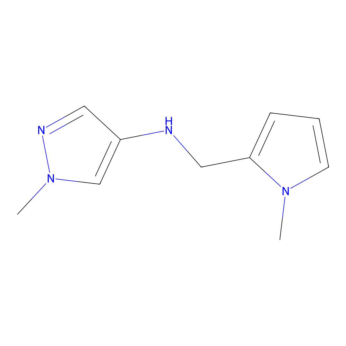 1-Methyl-N-[(1-methyl-1H-pyrrol-2-YL)methyl]-1H-pyrazol-4-amine molecular structure, CAS 1006952-95-9