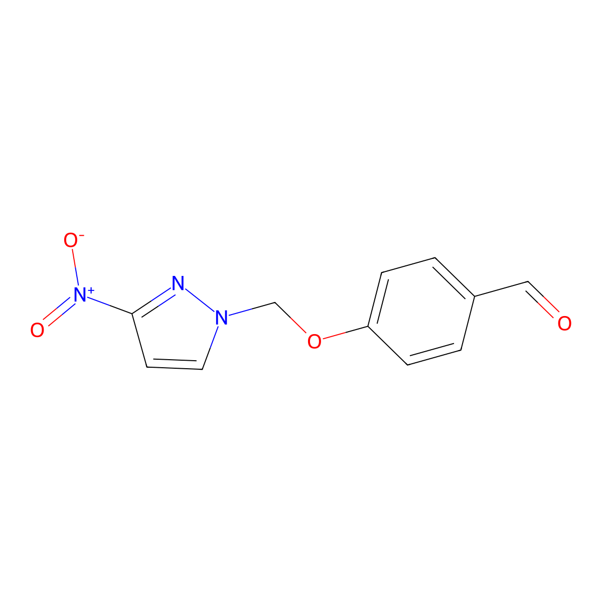 4-((3-Nitro-1H-pyrazol-1-yl)methoxy)benzaldehyde molecular structure, CAS 1006953-42-9