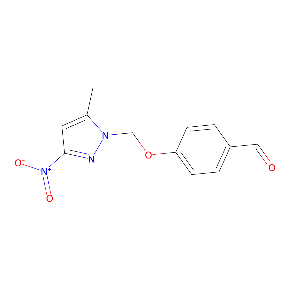 4-[(5-methyl-3-nitro-1H-pyrazol-1-yl)methoxy]benzaldehyde molecular structure, CAS 1006953-72-5
