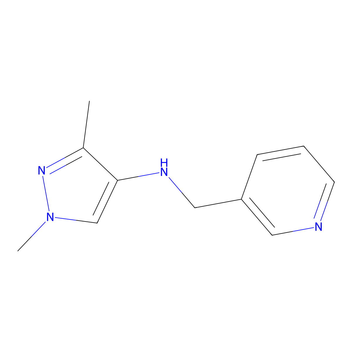 N-(1,3-Dimethyl-1H-pyrazol-4-yl)-3-pyridinemethanamine molecular structure, CAS 1006953-88-3