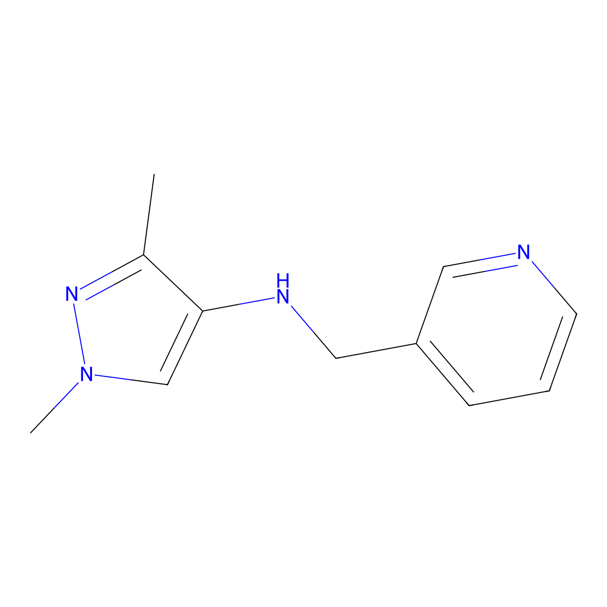 N-(1,3-Dimethyl-1H-pyrazol-4-yl)-3-pyridinemethanamine molecular structure, CAS 1006953-88-3