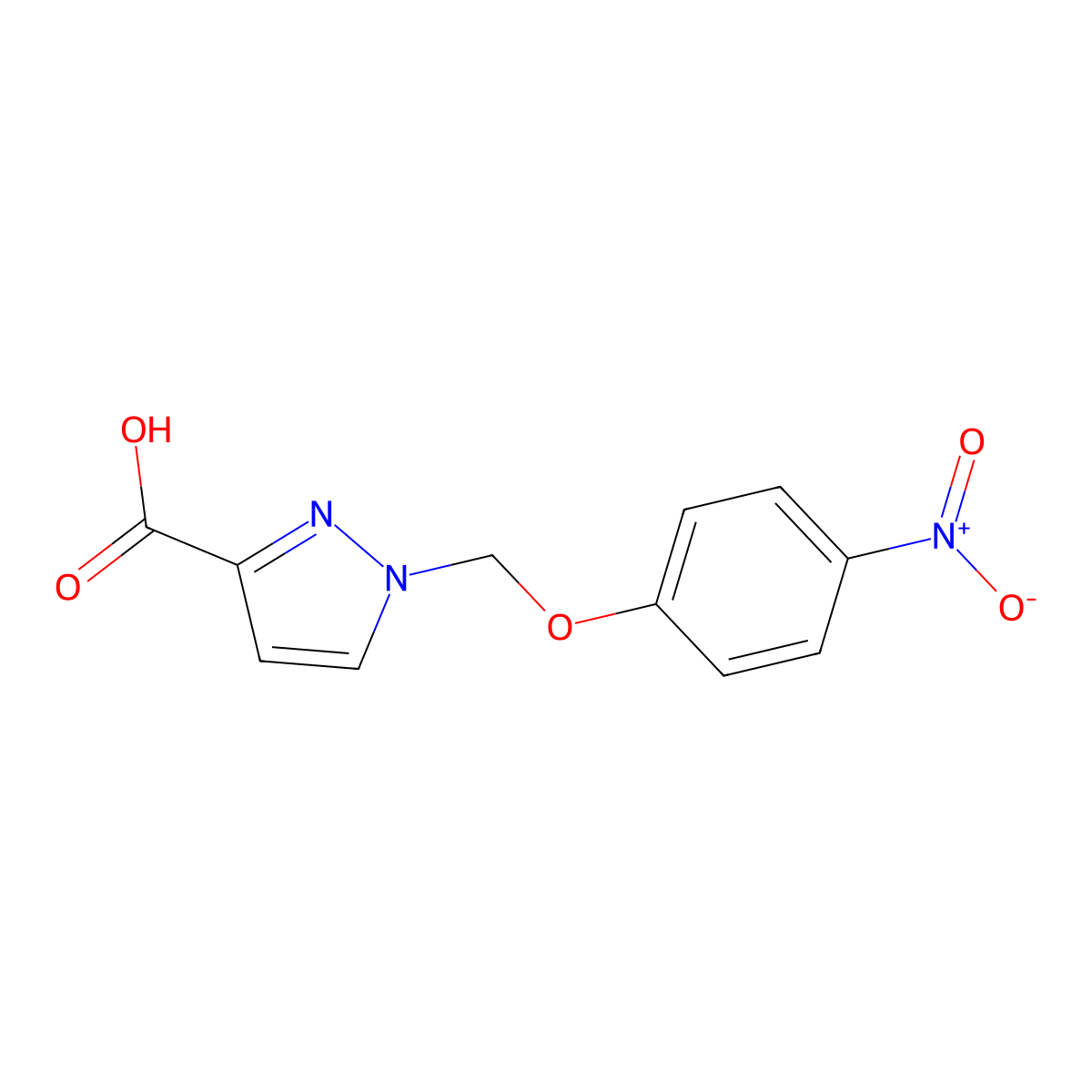 1-[(4-Nitrophenoxy)methyl]-1H-pyrazole-3-carboxylic acid molecular structure, CAS 1006954-05-7