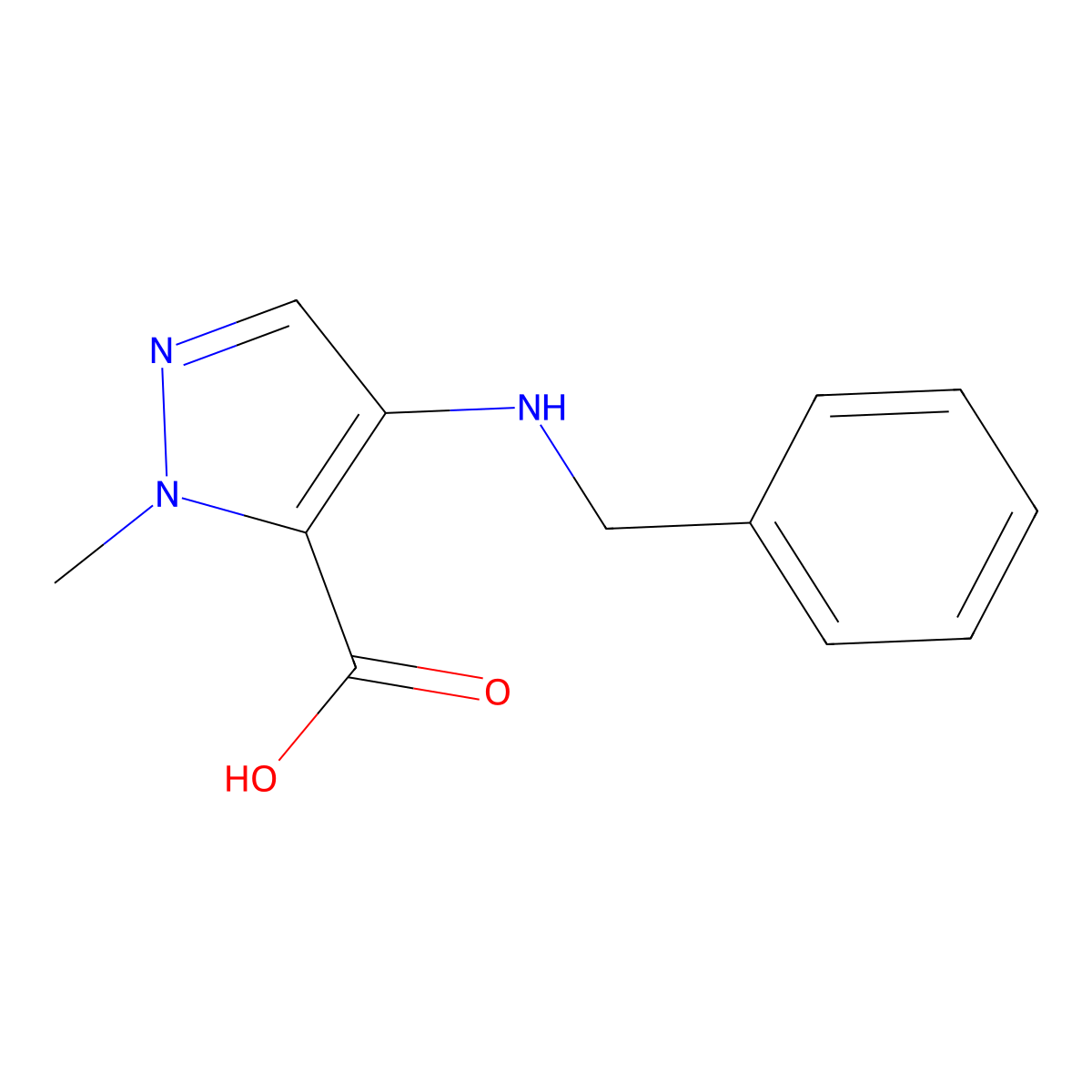 4-(Benzylamino)-1-methyl-1H-pyrazole-5-carboxylic acid molecular structure, CAS 1006954-19-3