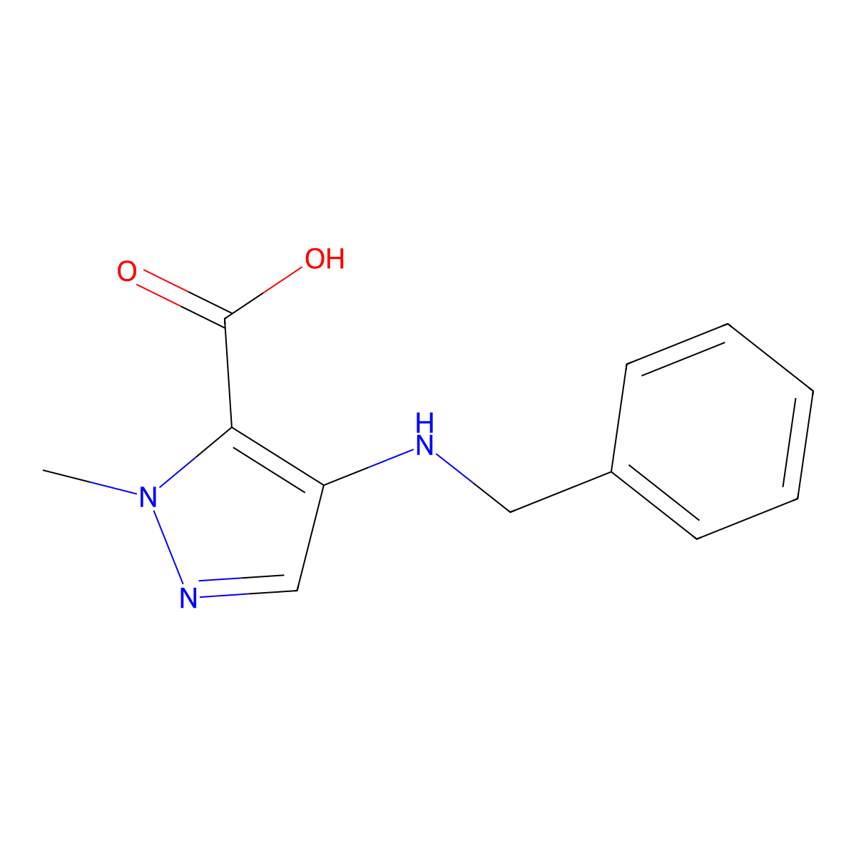 4-(Benzylamino)-1-methyl-1H-pyrazole-5-carboxylic acid molecular structure, CAS 1006954-19-3