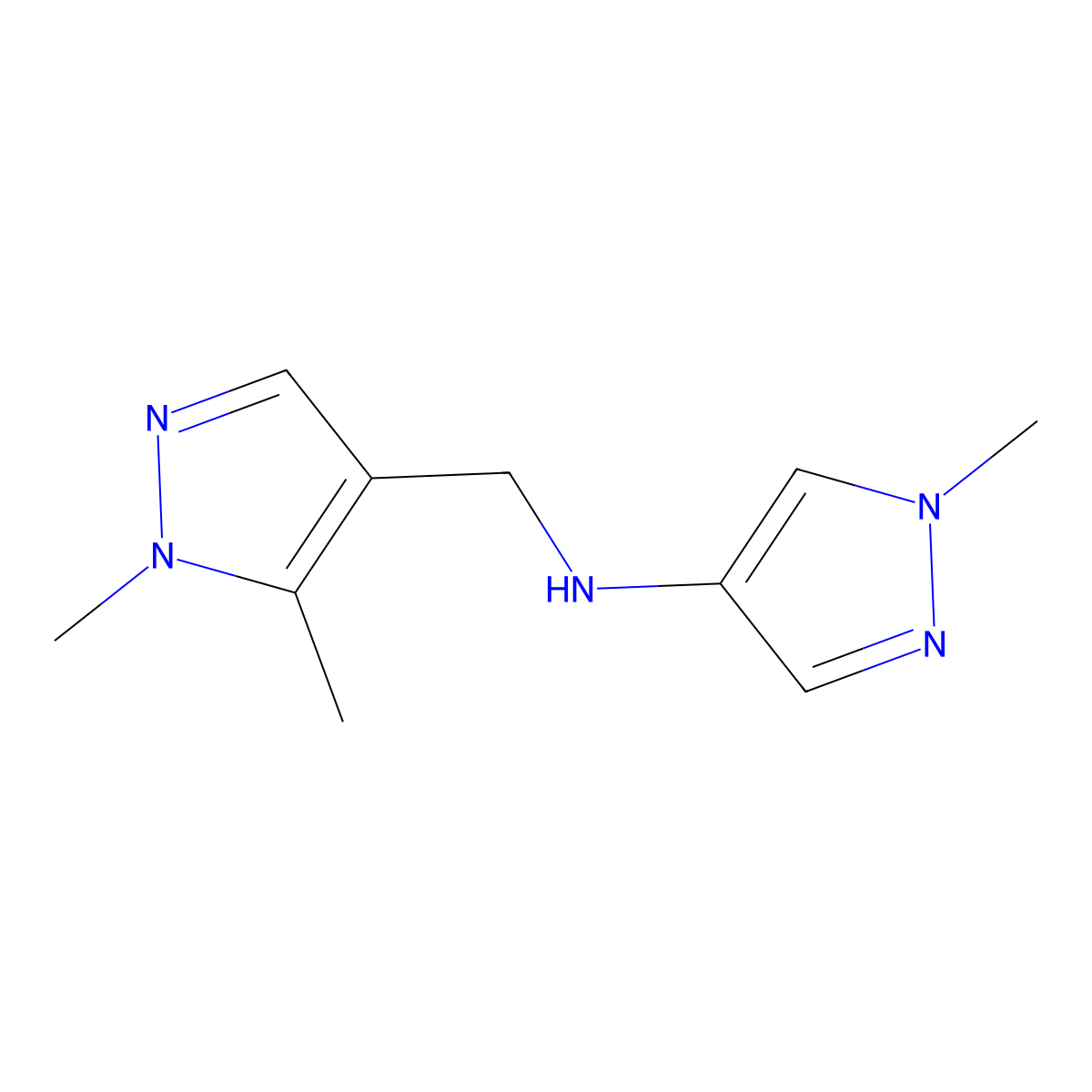 N-[(1,5-Dimethyl-1H-pyrazol-4-YL)methyl]-1-methyl-1H-pyrazol-4-amine molecular structure, CAS 1006955-96-9