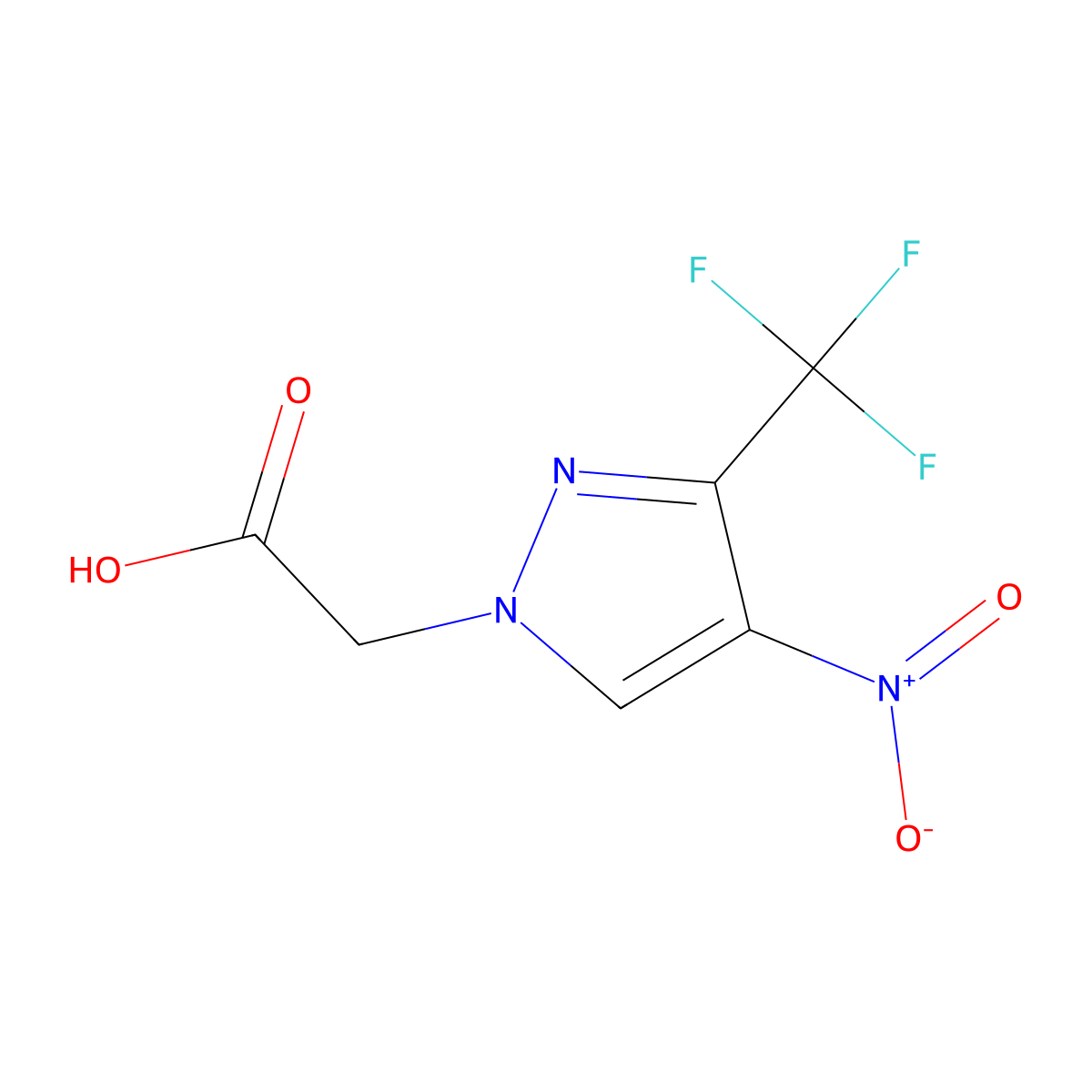 2-(4-Nitro-3-(trifluoromethyl)-1H-pyrazol-1-yl)acetic acid molecular structure, CAS 1006957-15-8