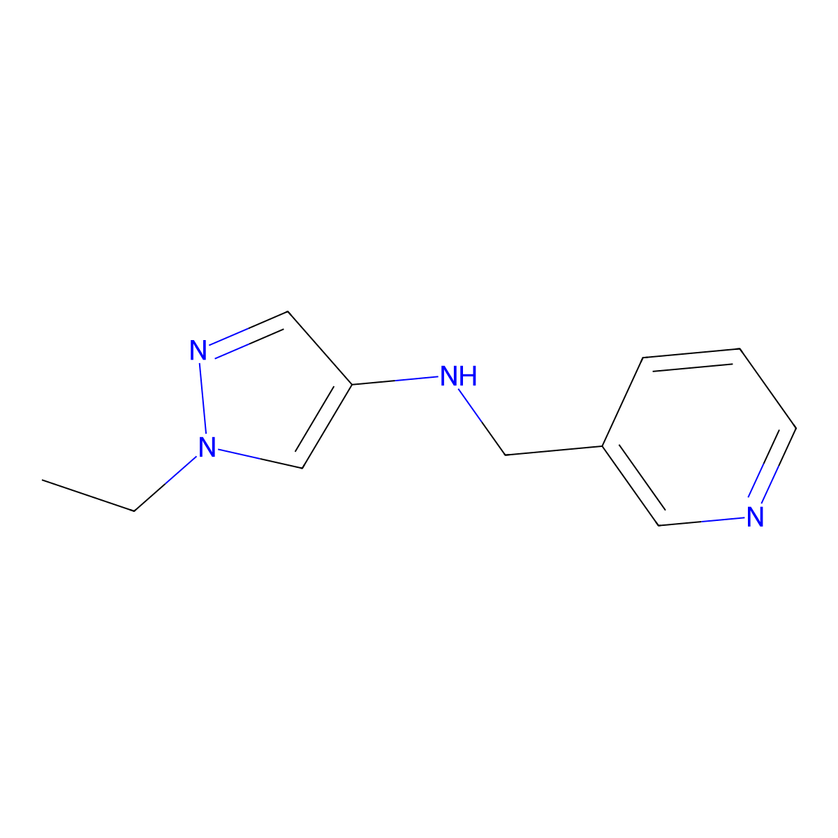 1-Ethyl-N-(pyridin-3-ylmethyl)-1H-pyrazol-4-amine molecular structure, CAS 1006957-17-0