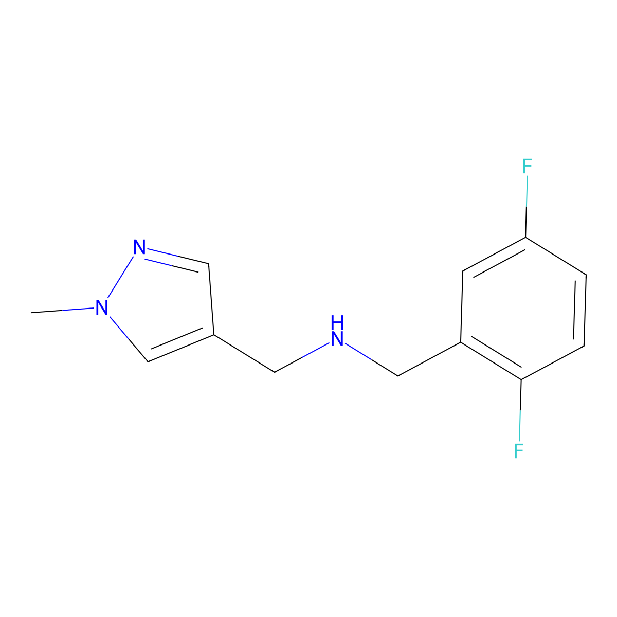 N-(2,5-Difluorobenzyl)-1-(1-methyl-1H-pyrazol-4-yl)methanamine molecular structure, CAS 1006957-19-2