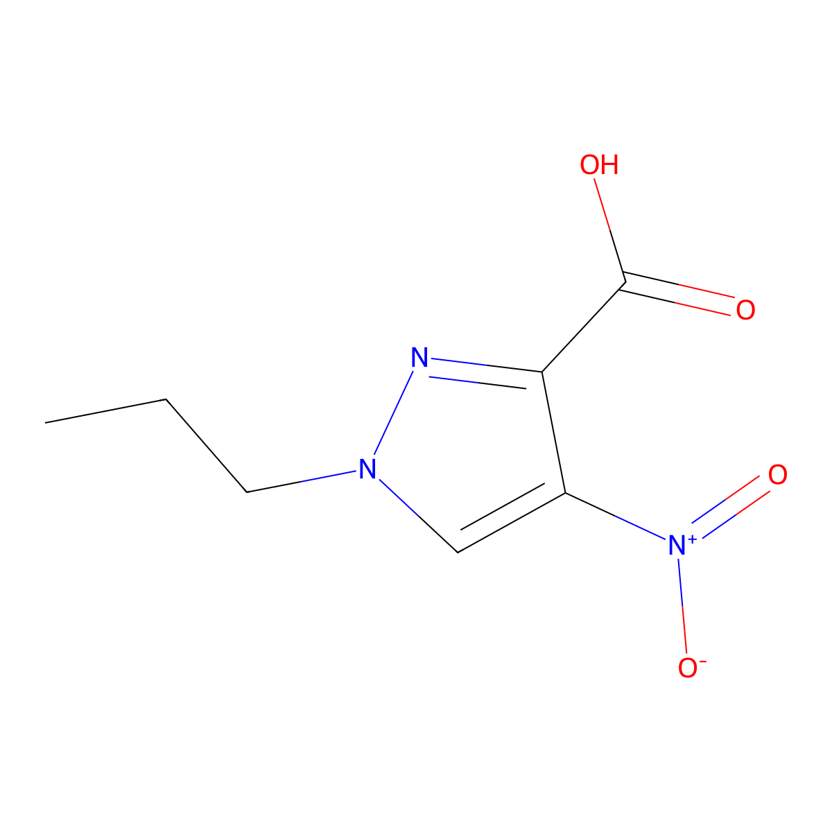 4-Nitro-1-propyl-1H-pyrazole-3-carboxylic acid molecular structure, CAS 1006957-63-6