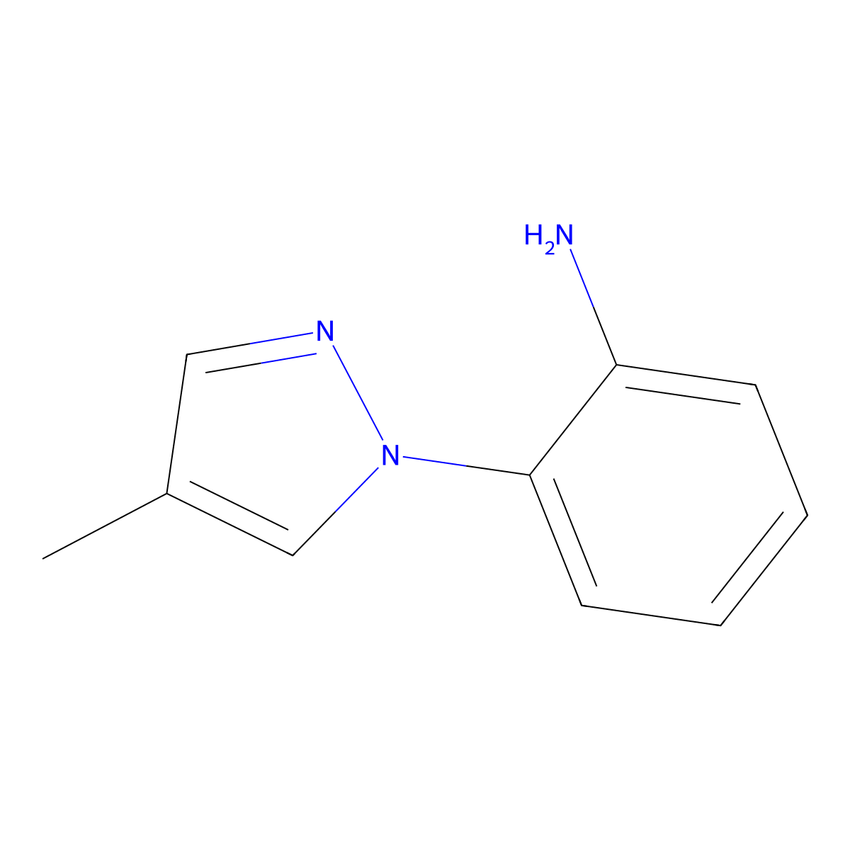 2-(4-methyl-1H-pyrazol-1-yl)aniline molecular structure, CAS 1006959-06-3
