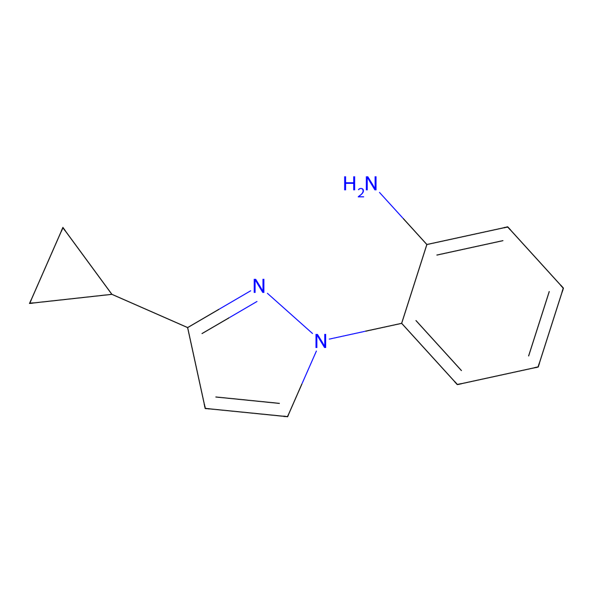 2-(3-cyclopropyl-1H-pyrazol-1-yl)aniline molecular structure, CAS 1006959-10-9
