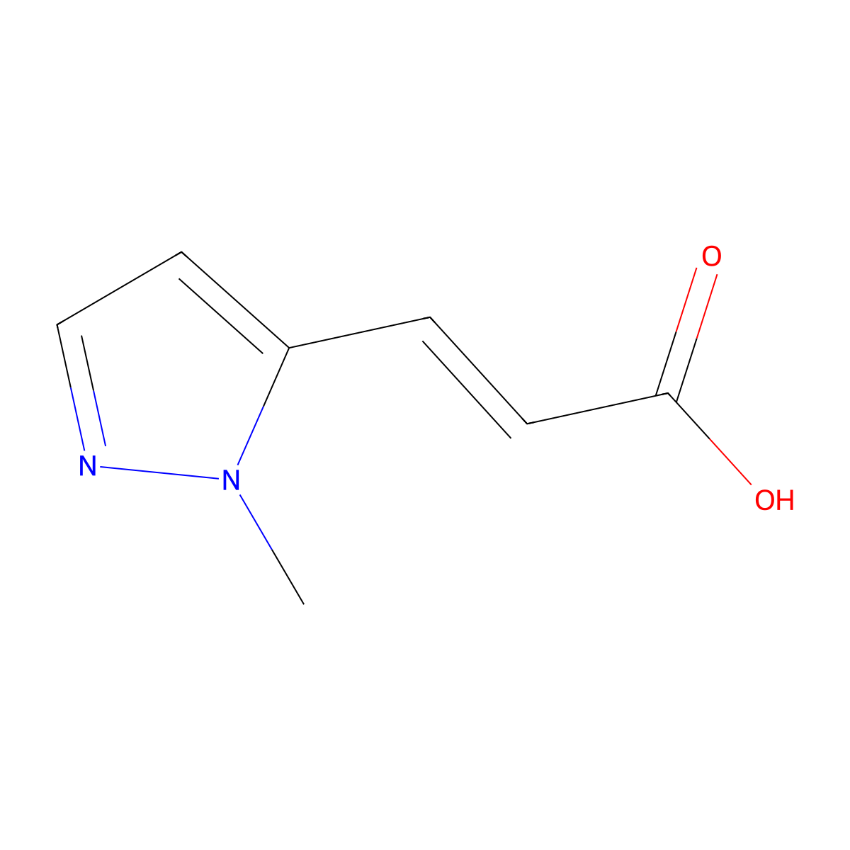 3-(1-Methyl-1H-pyrazol-5-yl)acrylic acid molecular structure, CAS 1006959-18-7