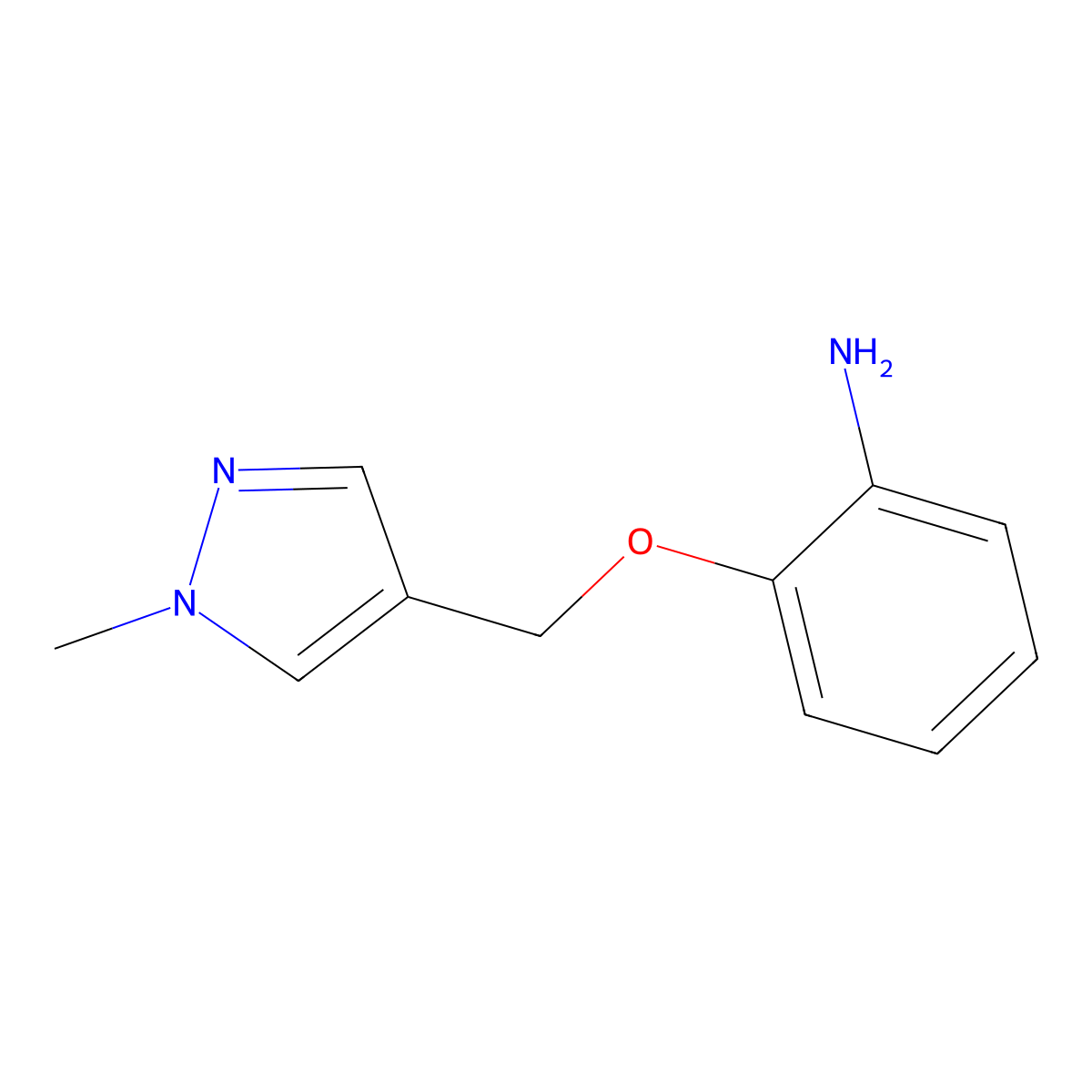2-((1-Methyl-1H-pyrazol-4-yl)methoxy)aniline molecular structure, CAS 1006959-20-1