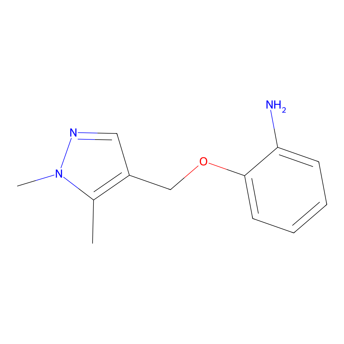 2-[(1,5-Dimethyl-1H-pyrazol-4-YL)methoxy]aniline molecular structure, CAS 1006959-24-5