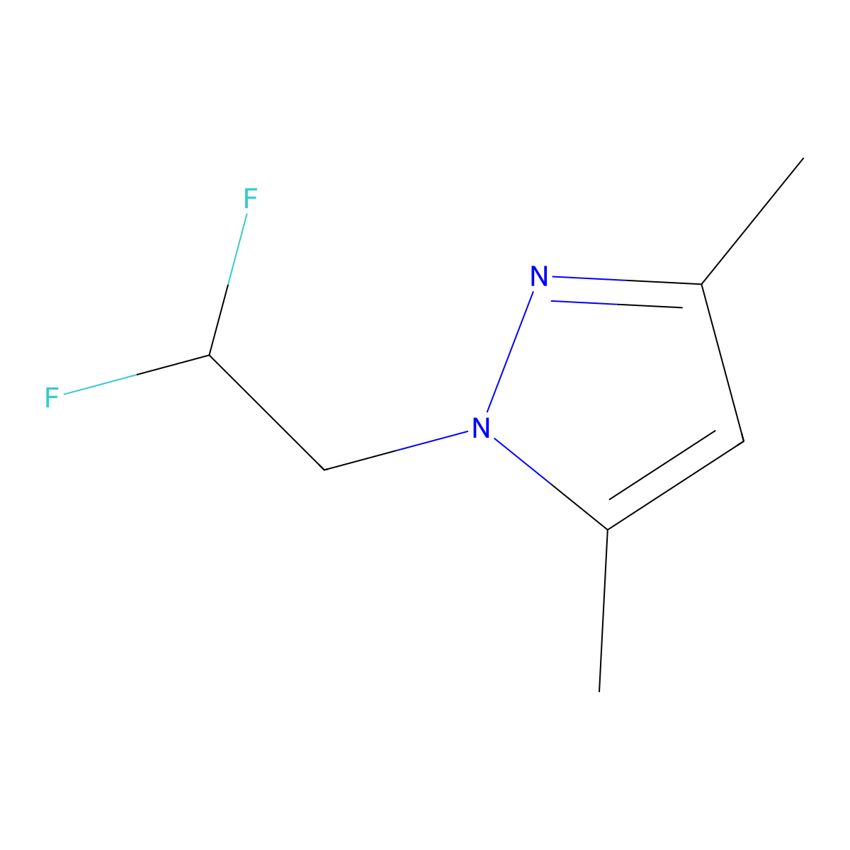 1-(2,2-difluoroethyl)-3,5-dimethyl-1H-pyrazole molecular structure, CAS 1006959-46-1