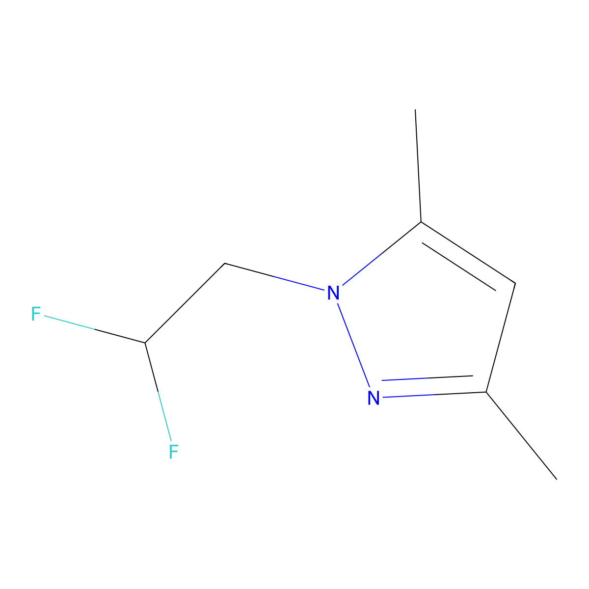 1-(2,2-difluoroethyl)-3,5-dimethyl-1H-pyrazole molecular structure, CAS 1006959-46-1