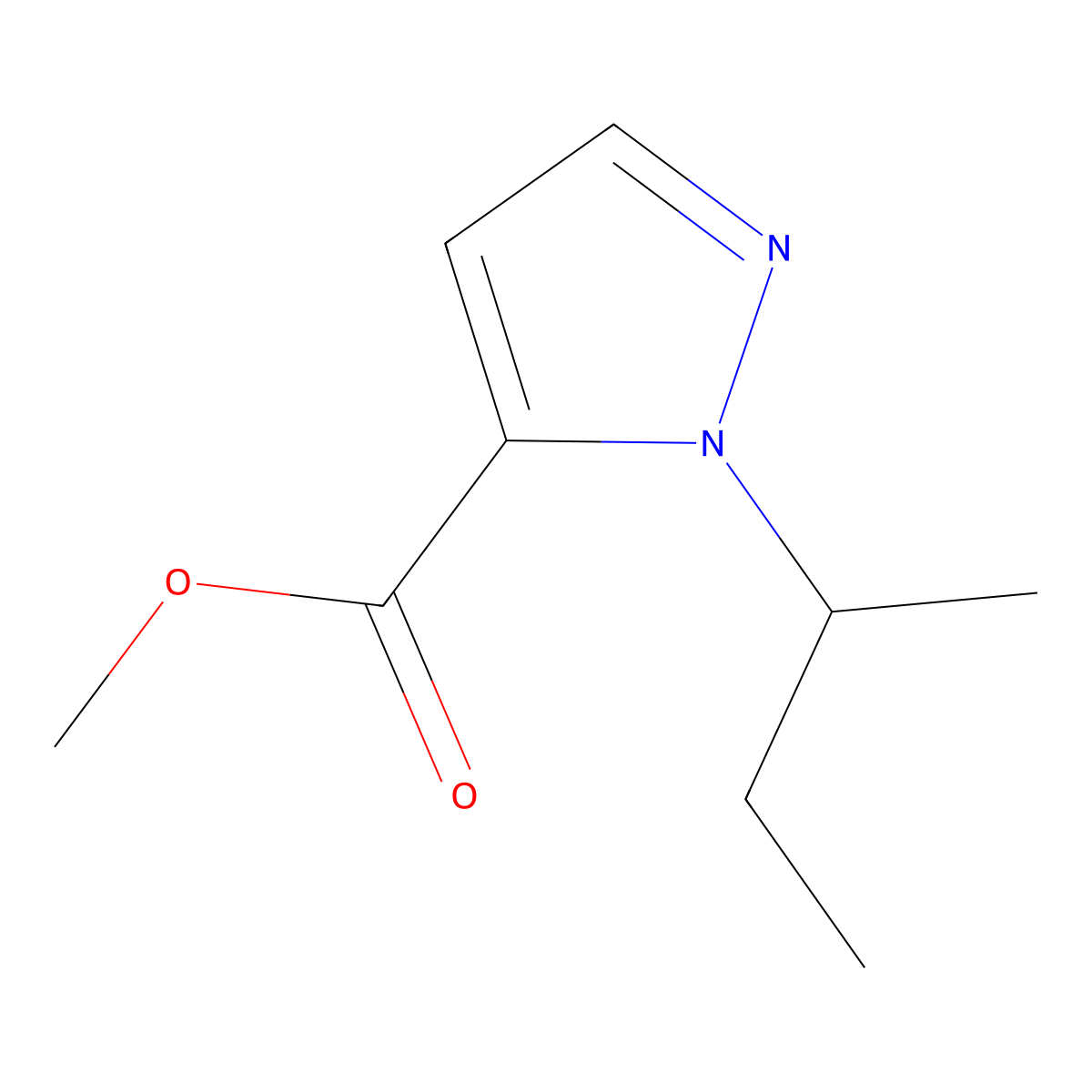Methyl 1-sec-butyl-1H-pyrazole-5-carboxylate molecular structure, CAS 1006959-59-6