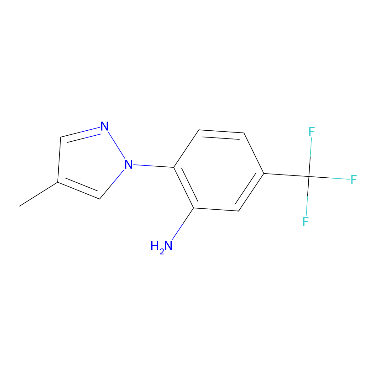 2-(4-Methyl-1H-pyrazol-1-YL)-5-(trifluoromethyl)aniline molecular structure, CAS 1006959-90-5