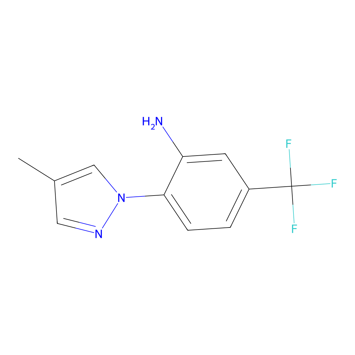 2-(4-Methyl-1H-pyrazol-1-YL)-5-(trifluoromethyl)aniline molecular structure, CAS 1006959-90-5