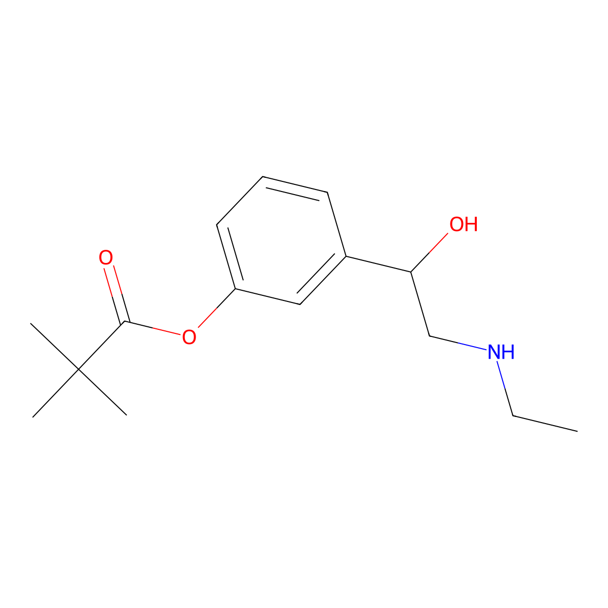 Etilefrine Pivalate molecular structure, CAS 100696-30-8
