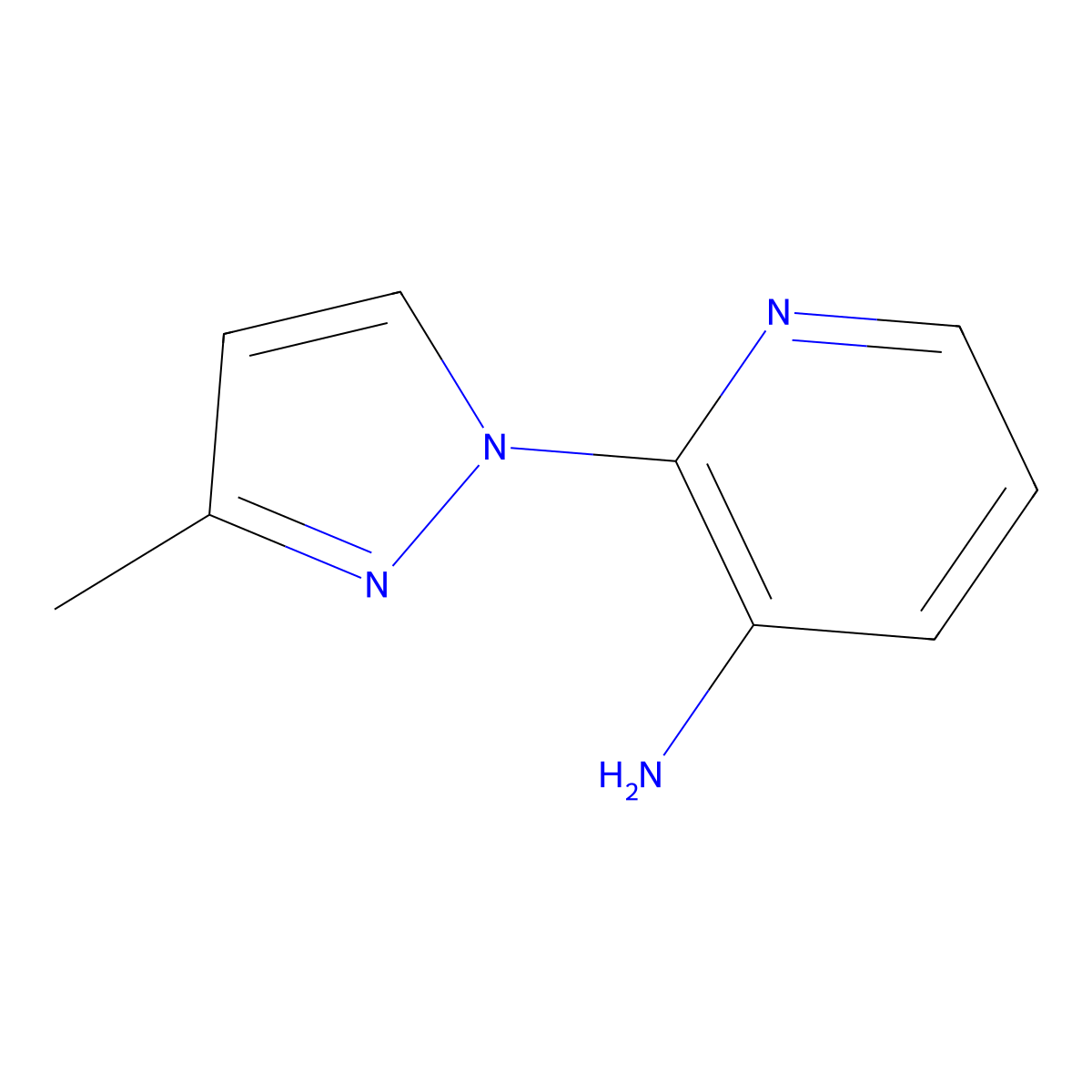 2-(3-Methyl-1H-pyrazol-1-yl)-3-pyridinamine molecular structure, CAS 1006960-89-9
