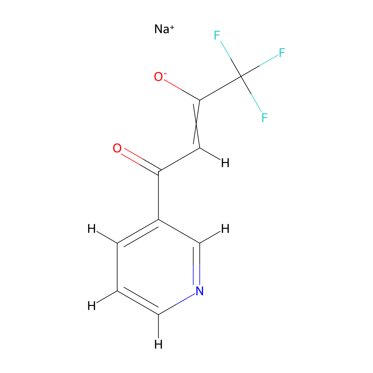 Sodium 1,1,1-trifluoro-4-oxo-4-(pyridin-3-yl)but-2-en-2-olate molecular structure, CAS 1006961-03-0