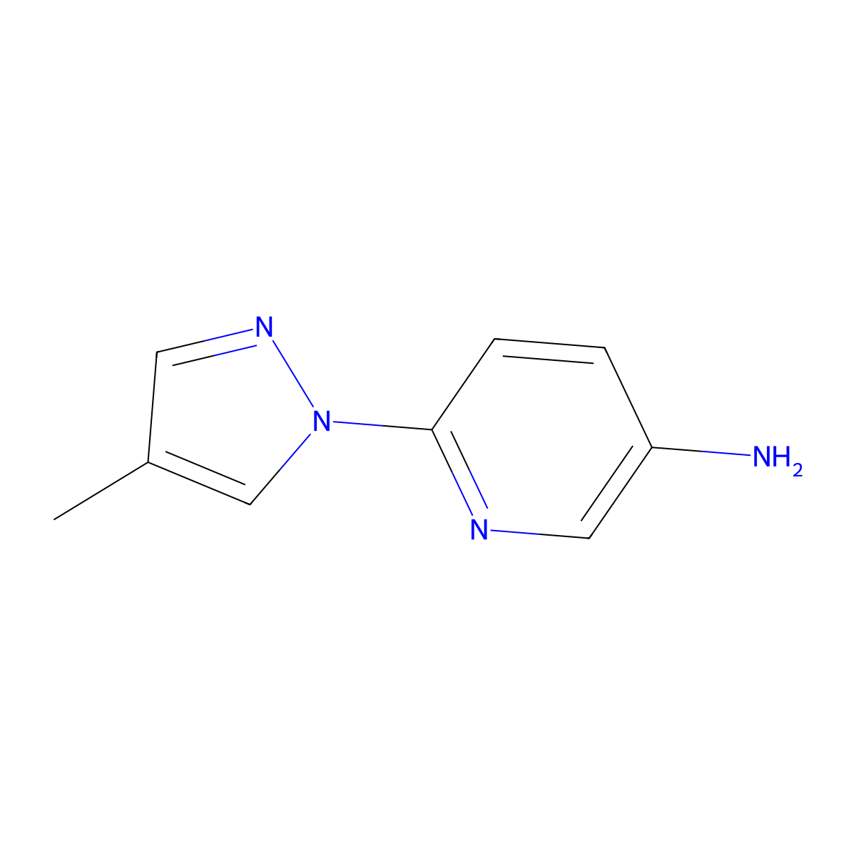 3-Amino-6-(4-methyl-1H-pyrazol-1-YL)pyridine molecular structure, CAS 1006961-36-9