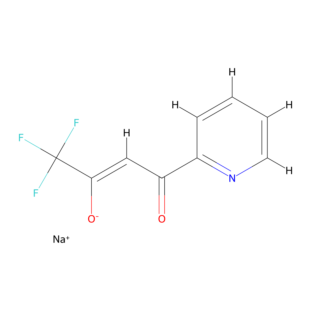 Sodium 1,1,1-trifluoro-4-oxo-4-(pyridin-2-yl)but-2-en-2-olate molecular structure, CAS 1006961-48-3