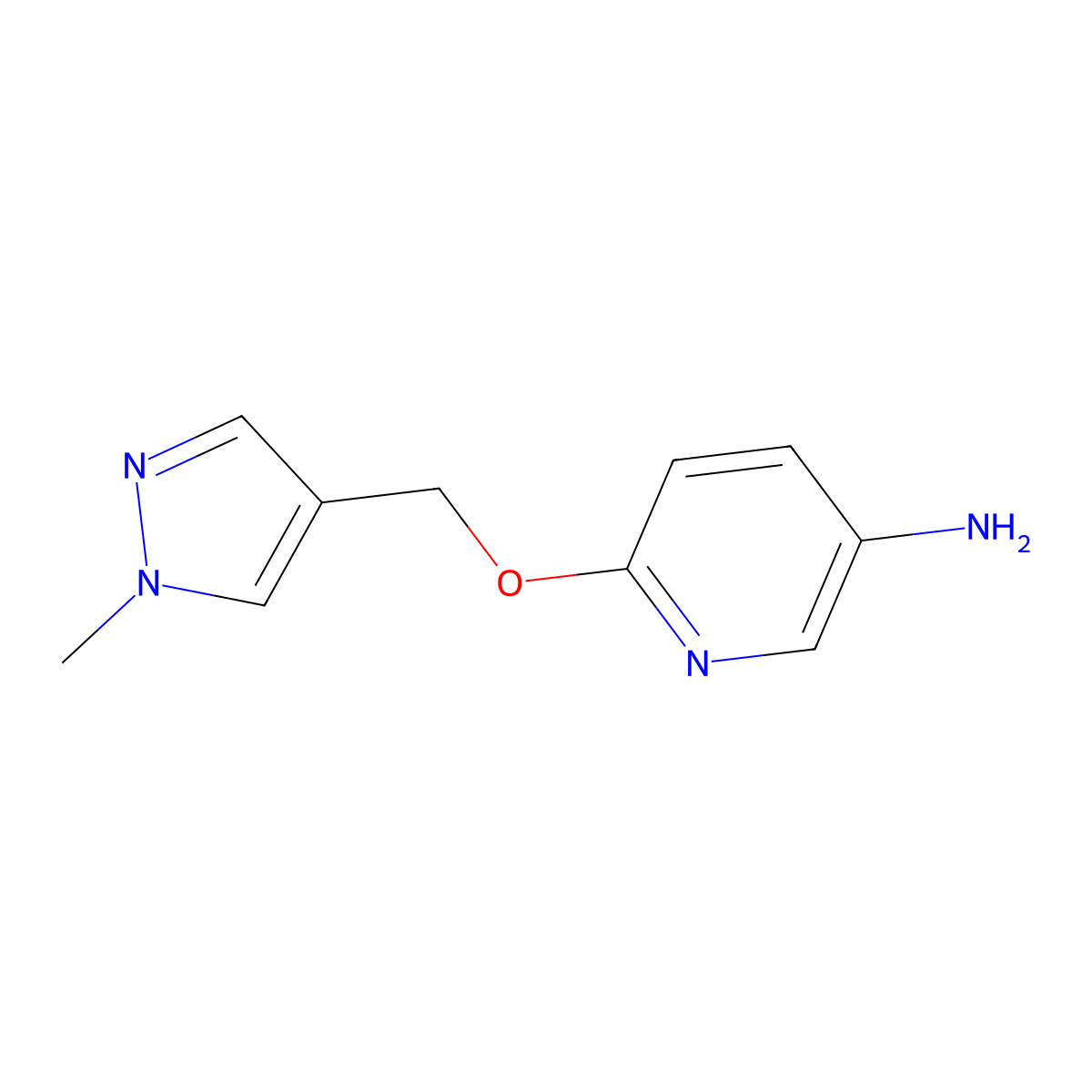 6-[(1-Methyl-1H-pyrazol-4-YL)methoxy]pyridin-3-amine molecular structure, CAS 1006961-54-1