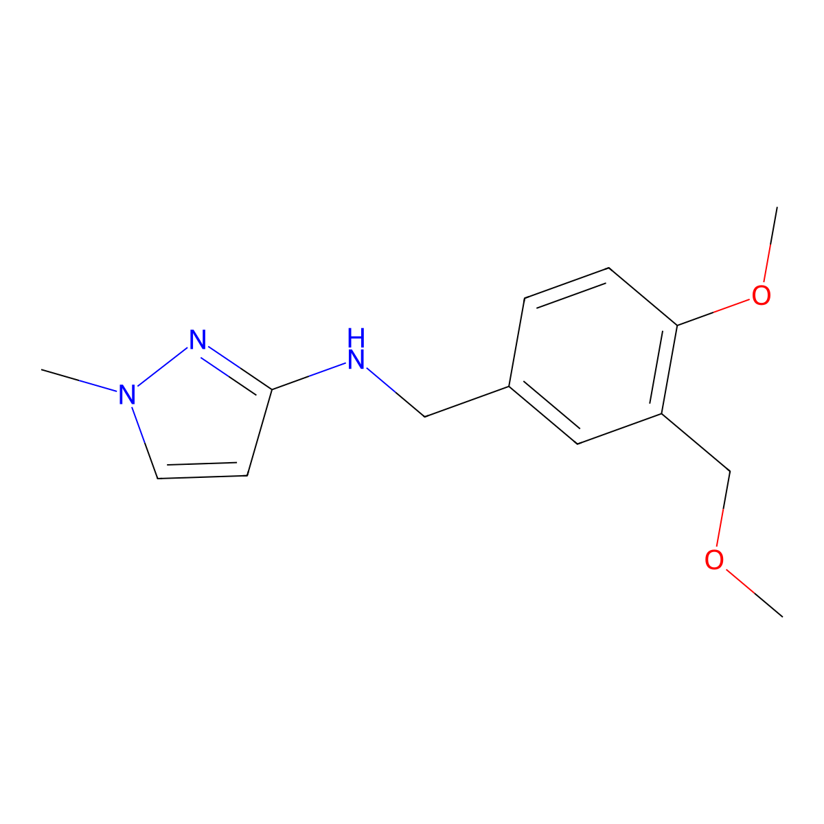 N-[[4-Methoxy-3-(methoxymethyl)phenyl]methyl]-1-methyl-1H-pyrazol-3-amine molecular structure, CAS 1006961-55-2