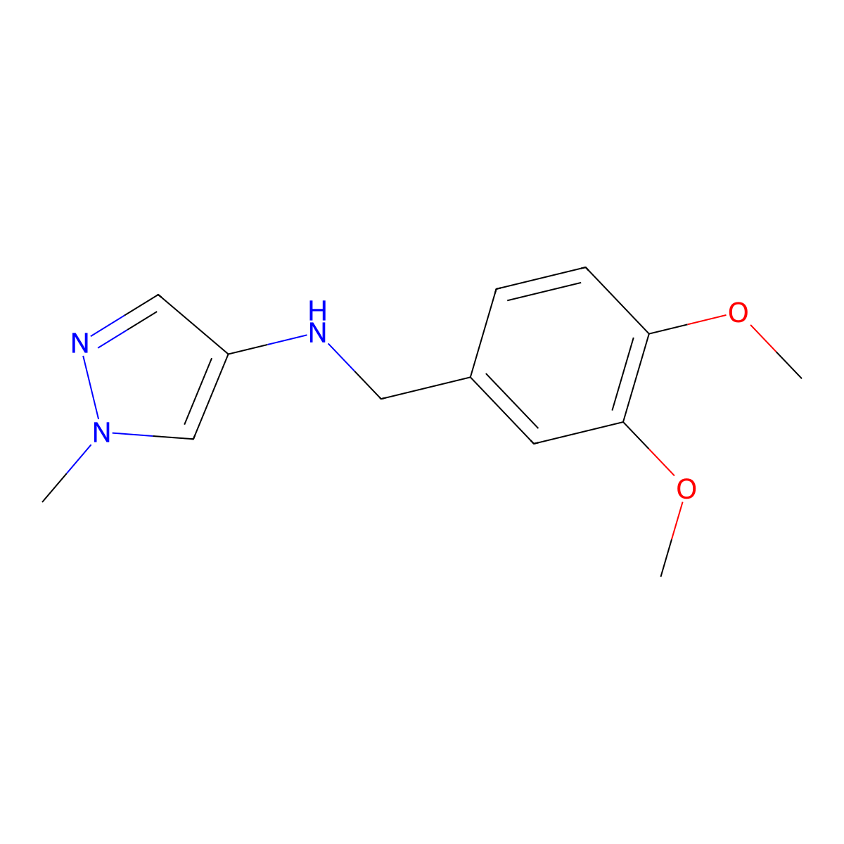 N-(3,4-Dimethoxybenzyl)-1-methyl-1H-pyrazol-4-amine molecular structure, CAS 1006961-92-7