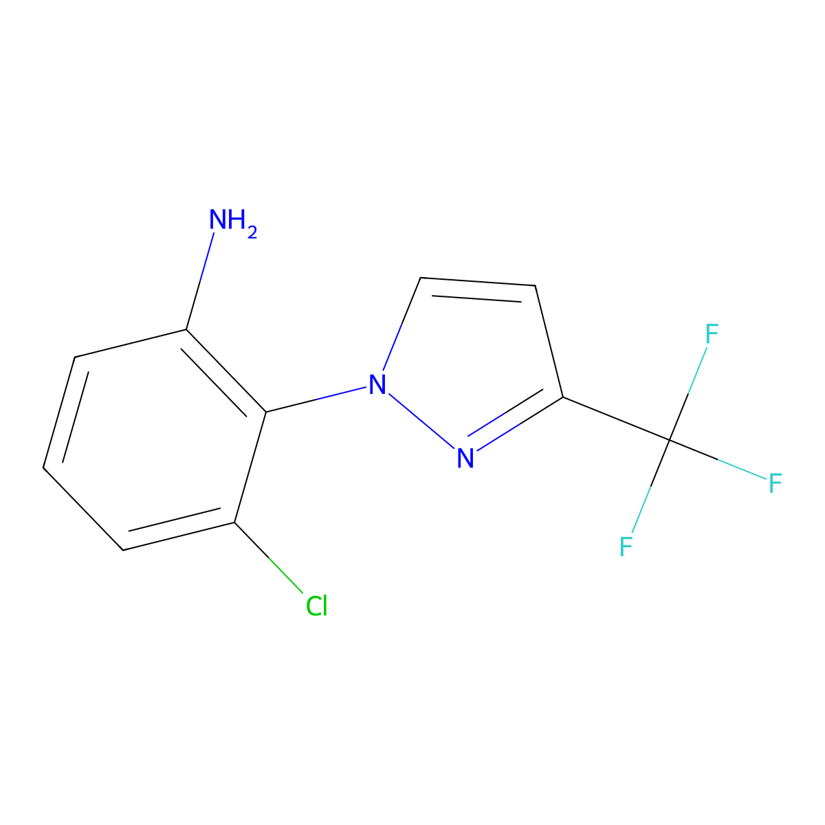 3-Chloro-2-(3-(trifluoromethyl)-1H-pyrazol-1-yl)aniline molecular structure, CAS 1006961-96-1