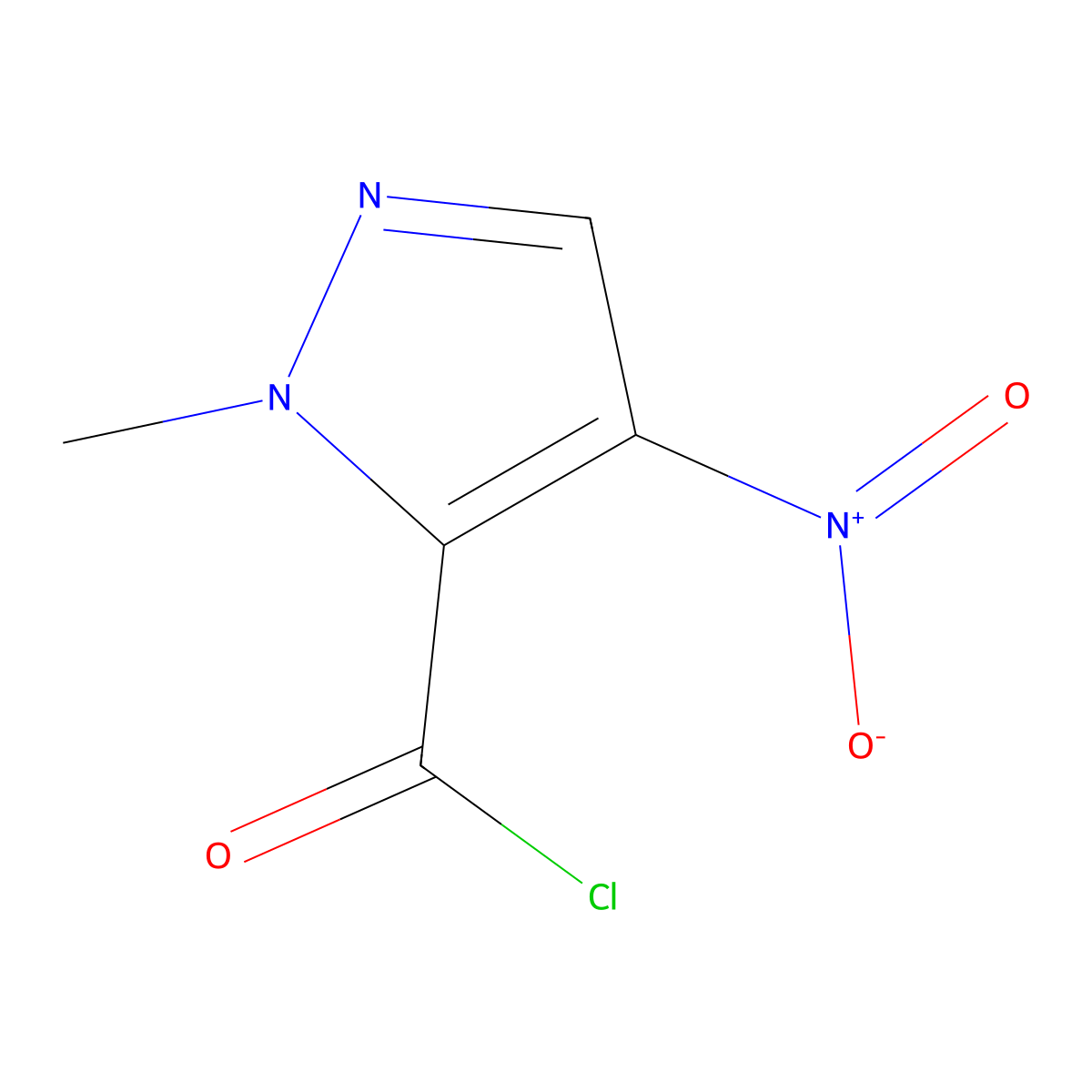 1-methyl-4-nitro-1H-pyrazole-5-carbonyl chloride molecular structure, CAS 1006962-20-4