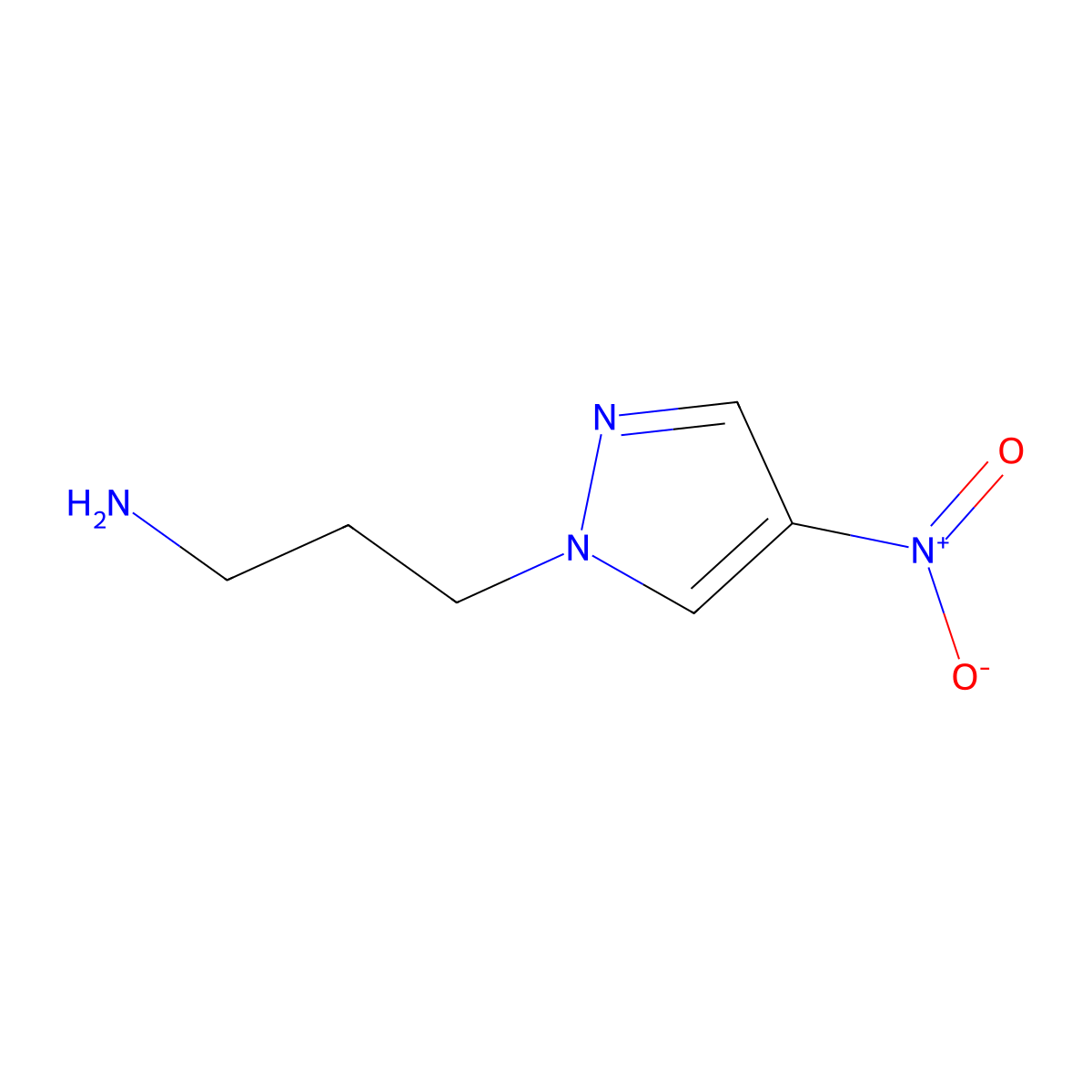 3-(4-nitro-1H-pyrazol-1-yl)propan-1-amine molecular structure, CAS 1006962-65-7