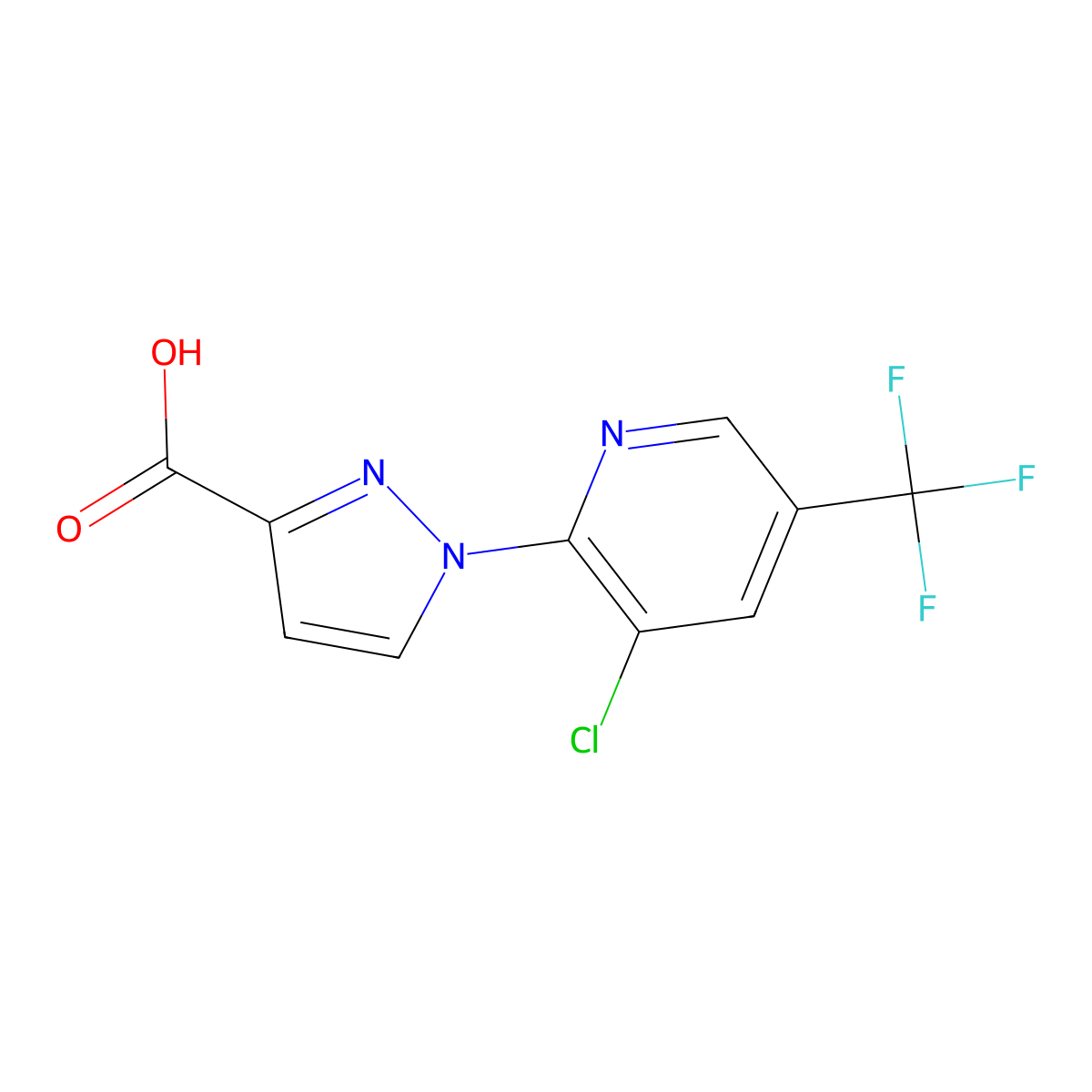 1-(3-Chloro-5-(trifluoromethyl)pyridin-2-yl)-1H-pyrazole-3-carboxylic acid molecular structure, CAS 1006962-83-9