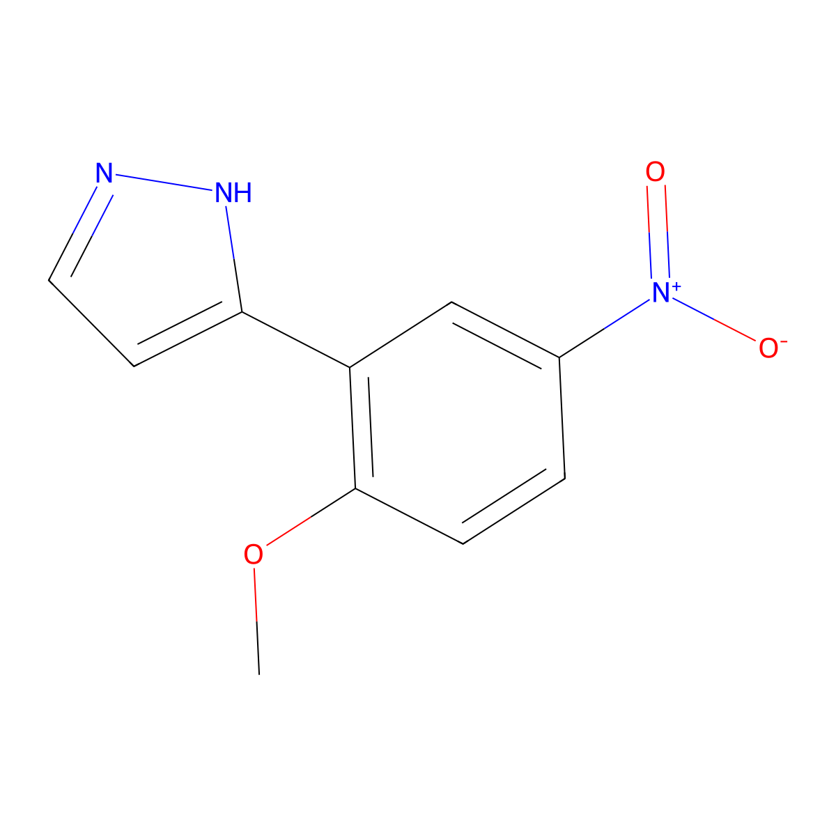 3-(2-MEthoxy-5-nitrophenyl)-2H-pyrazole molecular structure, CAS 1006966-29-5