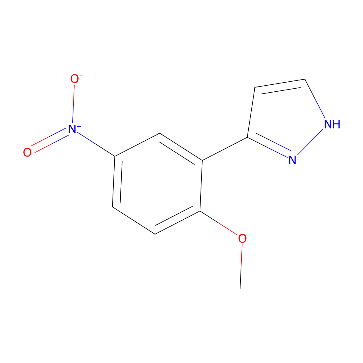 3-(2-MEthoxy-5-nitrophenyl)-2H-pyrazole molecular structure, CAS 1006966-29-5