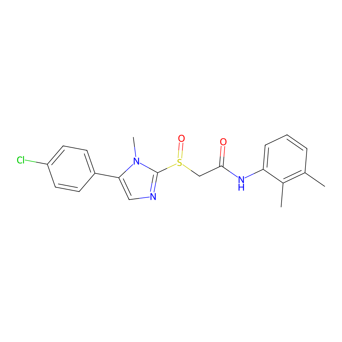 2-((5-(4-chlorophenyl)-1-methyl-1H-imidazol-2-yl)sulfinyl)-N-(2,3-dimethylphenyl)acetamide molecular structure, CAS 1006973-64-3