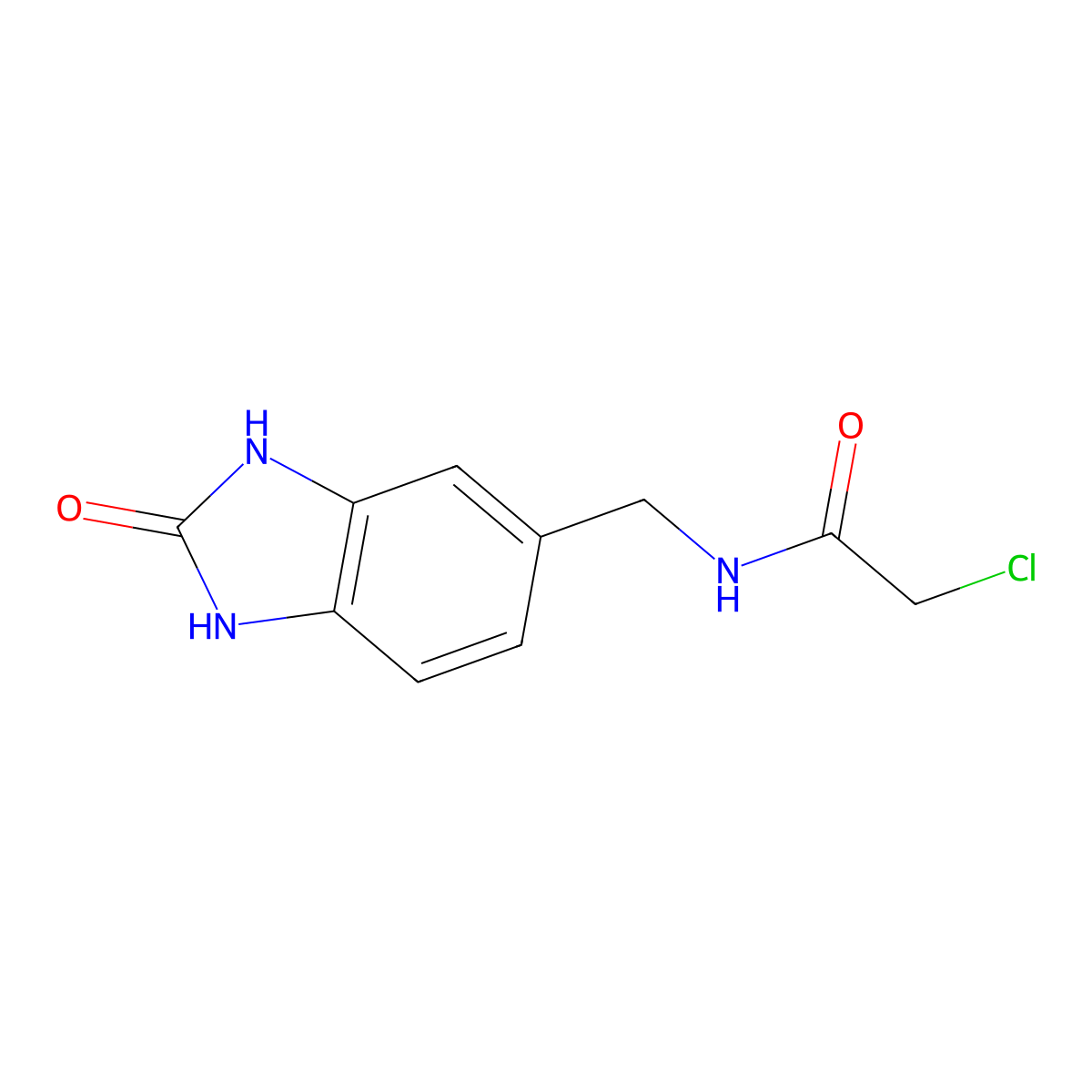 2-chloro-N-[(2-oxo-2,3-dihydro-1H-benzimidazol-5-yl)methyl]acetamide molecular structure, CAS 100698-50-8