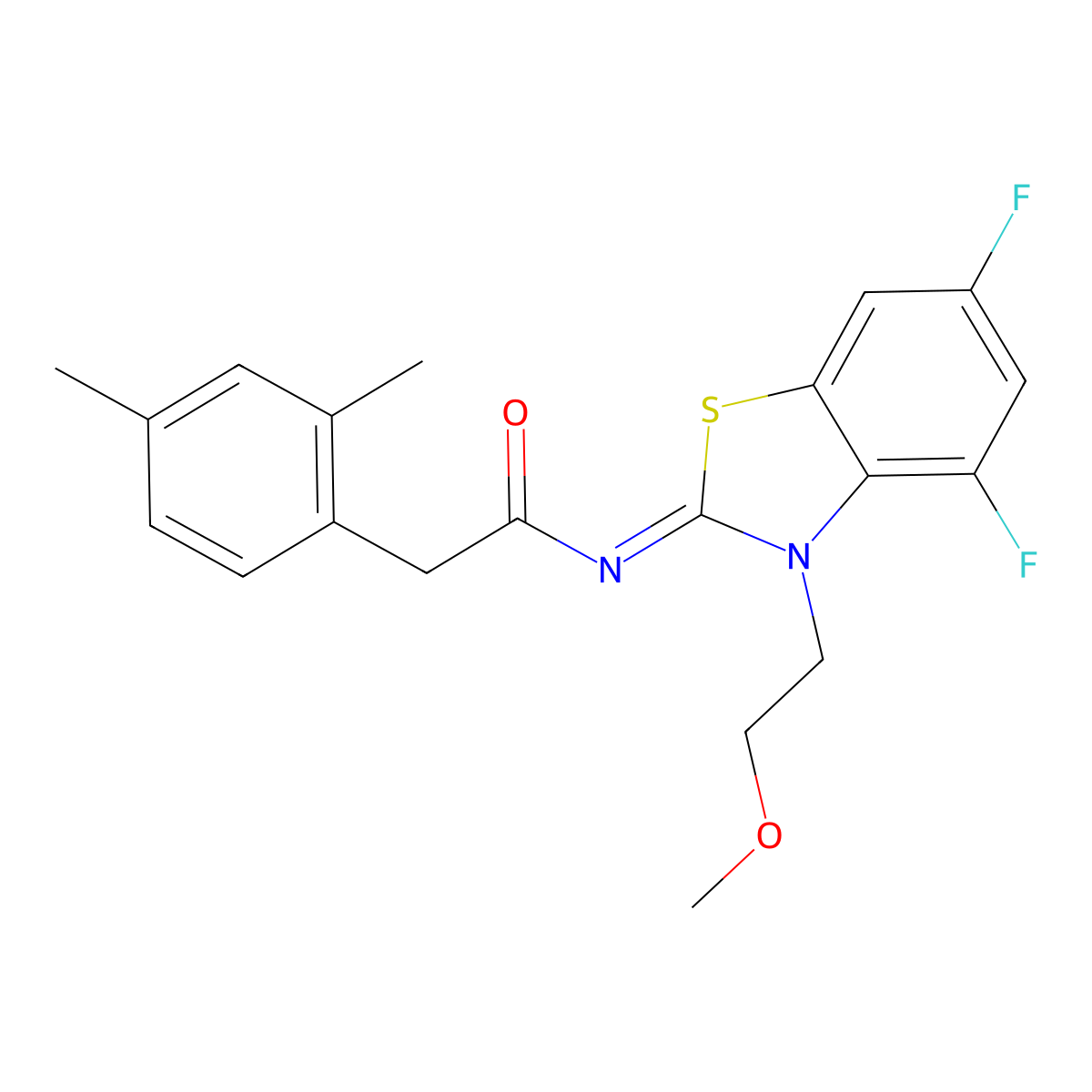 (E)-N-(4,6-difluoro-3-(2-methoxyethyl)benzo[d]thiazol-2(3H)-ylidene)-2-(2,4-dimethylphenyl)acetamide molecular structure, CAS 1006981-84-5