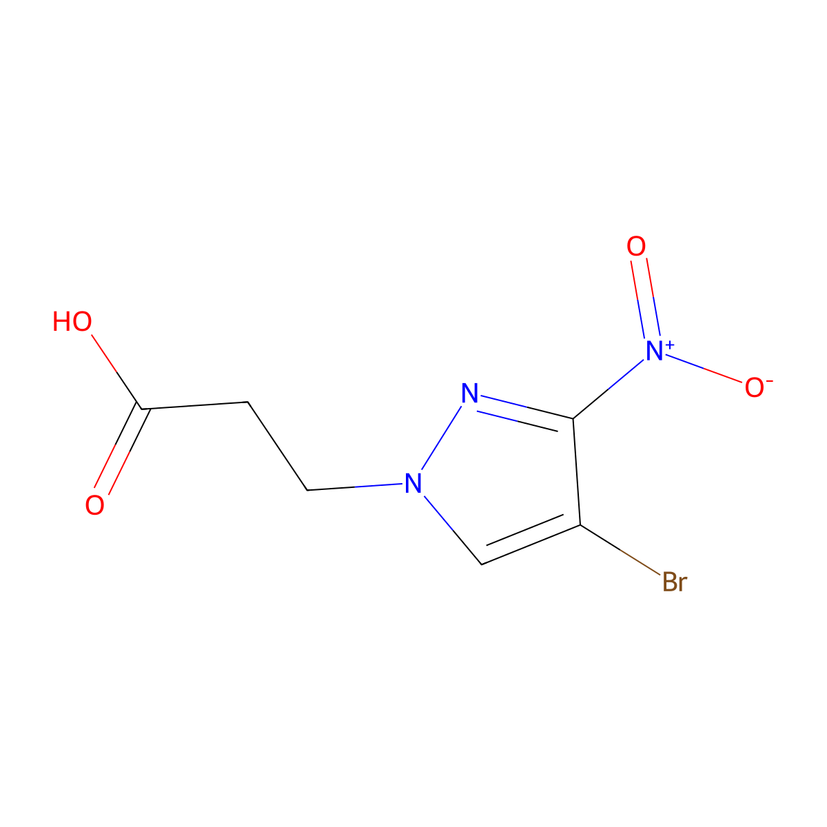3-(4-bromo-3-nitro-1H-pyrazol-1-yl)propanoic acid molecular structure, CAS 1006993-36-7