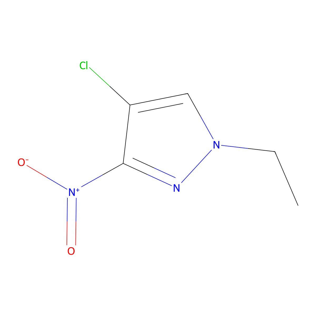 4-chloro-1-ethyl-3-nitro-1H-pyrazole molecular structure, CAS 1006993-51-6