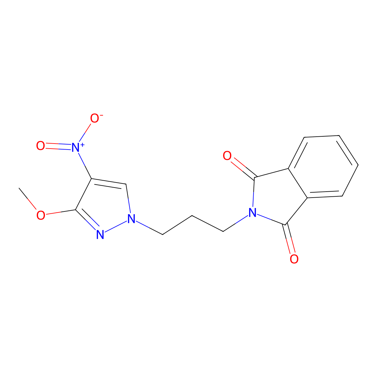 2-[3-(3-methoxy-4-nitro-1H-pyrazol-1-yl)propyl]-1H-isoindole-1,3(2H)-dione molecular structure, CAS 1006994-61-1