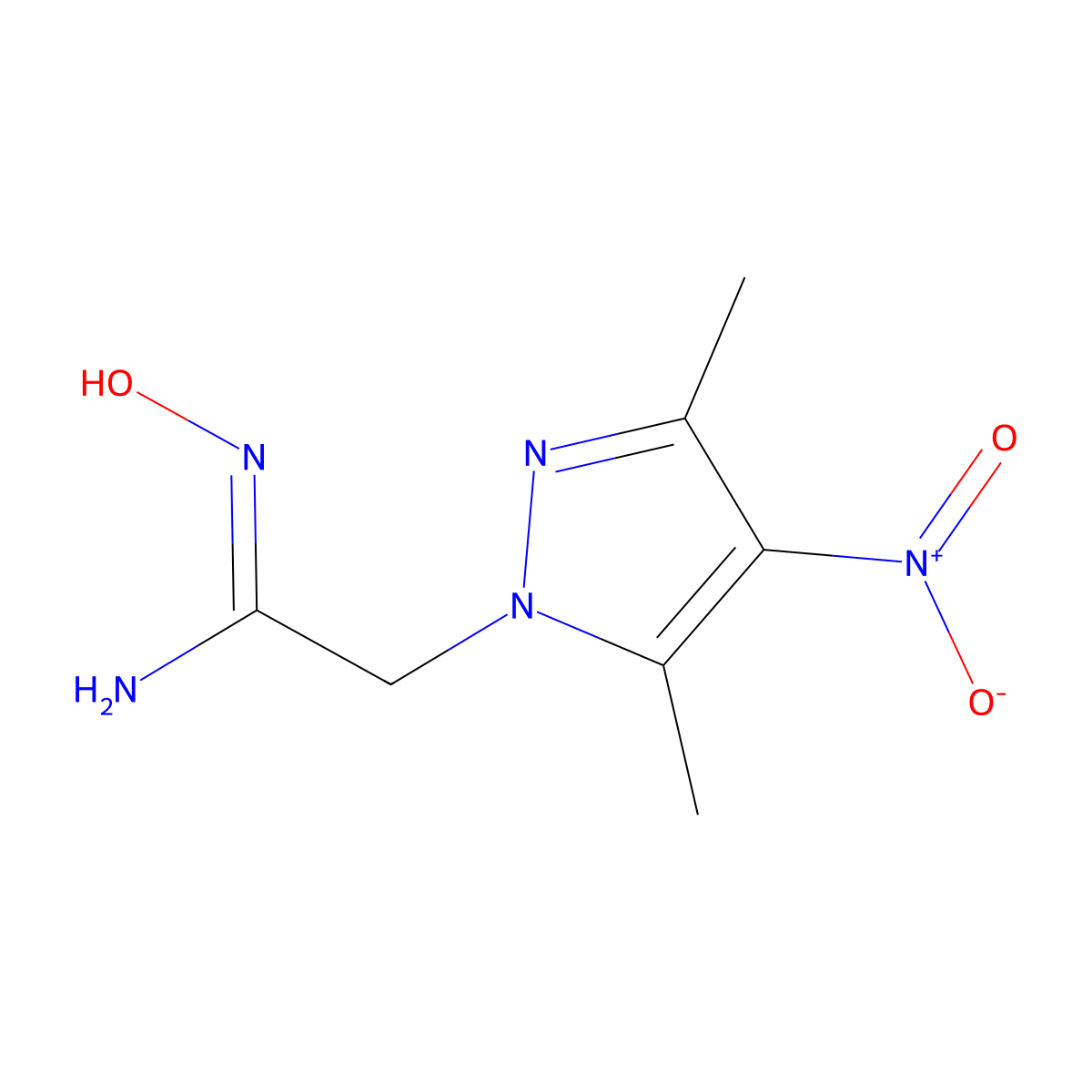 (1Z)-2-(3,5-dimethyl-4-nitro-1H-pyrazol-1-yl)-N'-hydroxyethanimidamide molecular structure, CAS 1006994-67-7