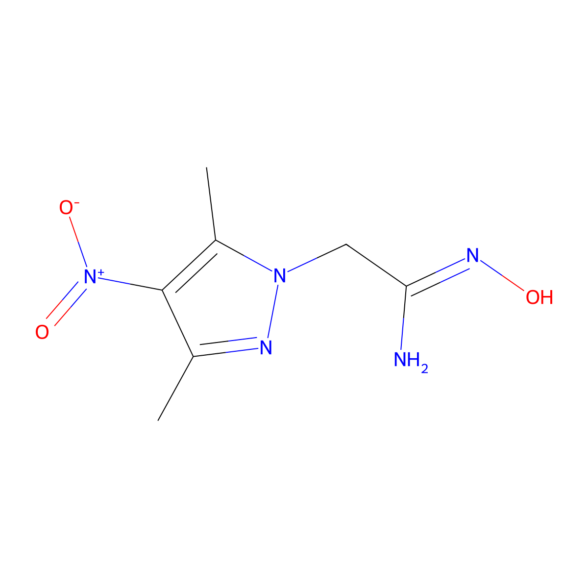 (1Z)-2-(3,5-dimethyl-4-nitro-1H-pyrazol-1-yl)-N'-hydroxyethanimidamide molecular structure, CAS 1006994-67-7