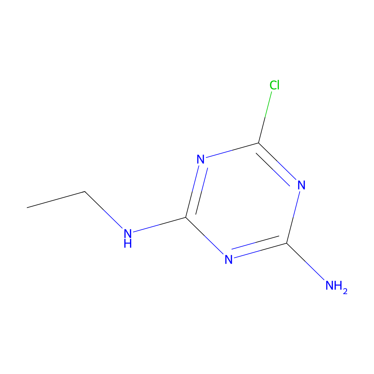 Deisopropylatrazine molecular structure, CAS 1007-28-9