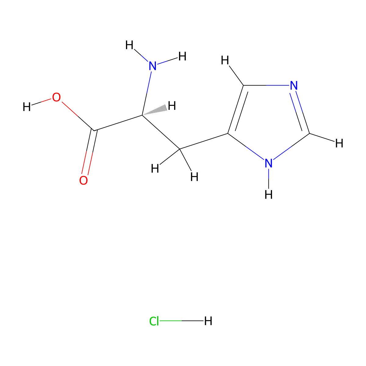 Histidine Monohydrochloride molecular structure, CAS 1007-42-7